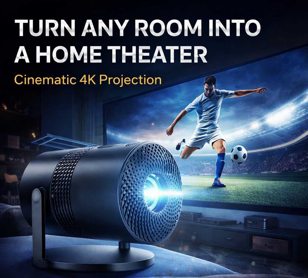 Salange P300 Mini Portable Projector - 4K 8K Video Decoding, 720P HD, Android 11, Wi-Fi, BT 5.1